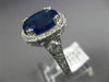 ESTATE LARGE 9.14CT DIAMOND & AAA SAPPHIRES 14KT WHITE GOLD OVAL ENGAGEMENT RING