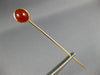 ANTIQUE AAA RED CABOCHON AGATE 14KT YELLOW GOLD 3D CLASSIC LAPEL PIN #26532