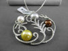 ESTATE LARGE 1.30CT DIAMOND & MULTI COLOR PEARL 18K WHITE GOLD FLOATING PENDANT