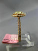 ESTATE .88CT PINK & GREEN DIAMOND 18KT ROSE GOLD 3D DOUBLE HALO ENGAGEMENT RING