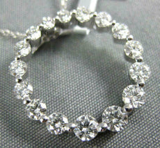 .87CT DIAMOND 18K WHITE GOLD 3D ROUND SHARE PRONG CIRCLE OF LIFE JOURNEY PENDANT