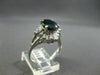 ESTATE LARGE 3.20CT DIAMOND & AAA SAPPHIRE PLATINUM OVAL FILIGREE BALLERINA RING