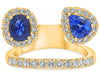 LARGE 2.09CT DIAMOND & AAA SAPPHIRE 14KT YELLOW GOLD MULTI SHAPE SOLITAIRE RING