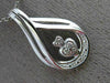 ESTATE .02CT DIAMOND 14KT WHITE GOLD DOUBLE HEART INFINITY LOVE FLOATING PENDANT
