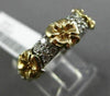 ESTATE .60CT DIAMOND 14KT WHITE & YELLOW GOLD 3 FLOWER WEDDING ANNIVERSARY RING