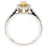WIDE 1.25CT WHITE & CHOCOLATE FANCY DIAMOND 18KT TWO TONE GOLD ENGAGEMENT RING
