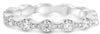 ESTATE .61CT DIAMOND 14K WHITE GOLD 3D FILIGREE BAMBOO ETERNITY ANNIVERSARY RING