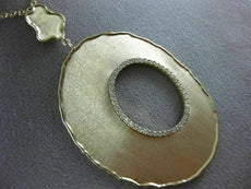 ESTATE EXTRA LARGE .67CT DIAMOND 14KT YELLOW GOLD 3D MATTE & SHINY OVAL NECKLACE