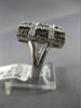 ESTATE LARGE 1.92CT WHITE & CHOCOLATE FANCY DIAMOND 14KT WHITE GOLD SQUARE RING