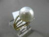 ESTATE .32CT DIAMOND 14KT WHITE & YELLOW GOLD AAA SOUTH SEA PEARL MULTI ROW RING