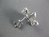 LARGE 3.42CT DIAMOND 18KT WHITE GOLD ROUND MULTI LEAF FLOWER INVISIBLE EARRINGS
