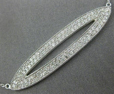 ESTATE LARGE 1.20CT DIAMOND 14K WHITE GOLD MARQUISE SHAPE PAVE FILIGREE NECKLACE