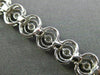 ESTATE 1.0CT DIAMOND 14KT WHITE GOLD 3D DOUBLE HALO MILGRAIN TENNIS BRACELET