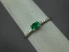 ESTATE .28CT DIAMOND & AAA EMERALD 14KT WHITE GOLD ROUND & OVAL CLASSIC FUN RING