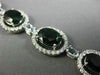 WIDE 21.17CT DIAMOND AQUAMARINE & TOURMALINE 18KT WHITE GOLD 3D TENNIS BRACELET