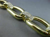 ESTATE WIDE LONG 1.50CT DIAMOND 14KT YELLOW GOLD ITALIAN 3D OPEN OVAL BRACELET