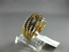 ESTATE 1.29CT DIAMOND & AAA ORANGE SAPPHIRE 18K ROSE GOLD 3D MULTI ROW LOVE RING