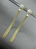 ESTATE LONG .26CT DIAMOND 14K YELLOW GOLD 3D CLUSTER CHANDELIER HANGING EARRINGS