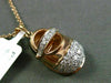 ESTATE .43CT DIAMOND 14KT WHITE & ROSE GOLD BABY SHOE FLOATING PENDANT & CHAIN