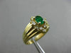 ESTATE .65CT ROUND DIAMOND & AAA EMERALD 14K YELLOW GOLD 3D OVAL ENGAGEMENT RING