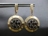 ANTIQUE LARGE 1.90CT AAA ONYX 14K ROSE GOLD 3D LEVERBACK HANGING EARRINGS #27935