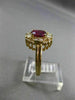 ESTATE WIDE 1.88CT DIAMOND EXTRA FACET RUBY 14K YELLOW GOLD OVAL ENGAGEMENT RING