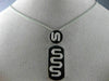 ESTATE LARGE .18CT DIAMOND & AAA ONYX 14KT WHITE GOLD SQUARE SNAKE FUN PENDANT