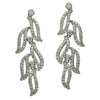 ESTATE LARGE 1.08CT DIAMOND 18KT WHITE GOLD CLASSIC MULTI LEAF HANGING EARRINGS