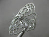 ESTATE LARGE .26CT DIAMOND 14KT WHITE GOLD OPEN FILIGREE MILGRAIN COCKTAIL RING
