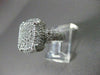 ESTATE LARGE 1.13CT DIAMOND 14KT WHITE GOLD PAVE FILIGREE SQUARE RING BEAUTIFUL!
