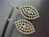 LARGE 1.52CT DIAMOND 18K 2 TONE GOLD MARQUISE SHAPE FILIGREE LEVER BACK EARRINGS