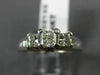 ESTATE 1.0CT DIAMOND 14K WHITE GOLD 3D PAST PRESENT FUTURE ENGAGEMENT RING 22133