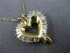 ESTATE 1.80CT BAGUETTE CUT DIAMOND 14KT YELLOW GOLD 3D OPEN HEART PENDANT #12019