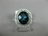 LARGE 2.89CT ROUND DIAMOND & AAA OVAL 14K WHITE GOLD DOUBLE HALO ENGAGEMENT RING