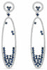 ESTATE LARGE 4.75CT DIAMOND & AAA SAPPHIRE 18KT WHITE GOLD OVAL HANGING EARRINGS