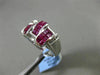 ESTATE WIDE 4.02CT DIAMOND & EXTRA FACET RUBY 18KT WHITE GOLD DOUBLE SIDED RING