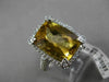 ESTATE LARGE 6.50CT DIAMOND & AAA CITRINE 14KT WHITE GOLD 3D FILIGREE HALO RING