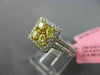 .88CT WHITE & FANCY YELLOW DIAMOND 18KT WHITE GOLD SQUARE FRIENSHIP PROMISE RING