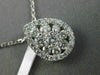 ESTATE .73CT DIAMOND 18KT WHITE GOLD 3D CLASSIC CLUSTER PEAR SHAPE HALO PENDANT