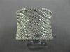 ESTATE LARGE 1.21CT DIAMOND 14K WHITE GOLD 3D MULTI WAVE SEMI ETERNITY LOVE RING