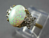 ESTATE 1.67CT DIAMOND & AAA OPAL 14KT 2 TONE GOLD CLASSIC OVAL & ROUND FUN RING