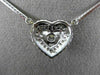 ANTIQUE .25CT ROUND DIAMOND 14K WHITE GOLD 3D CLASSIC STAR HEART NECKLACE #11909