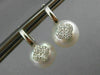 ESTATE LARGE .44CT DIAMOND & AAA SOUTH SEA PEARL DIAMOND 18K WHITE GOLD EARRINGS