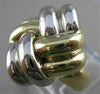 ESTATE WIDE LARGE 14K WHITE & YELLOW GOLD PUFF KNOT COCKTAIL RING 21MM #21391