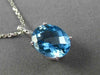 ESTATE 2.91CT DIAMOND & EXTRA FACET BLUE TOPAZ 14KT WHITE GOLD FLOATING PENDANT
