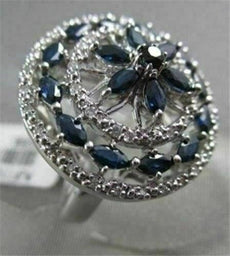 ANTIQUE WIDE FILIGREE 14KT 2.25CTW G VS DIAMOND & AAA BLUE SAPPHIRE RING AMAZING