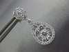 LARGE 1.57CT DIAMOND 18KT WHITE GOLD CLUSTER FLOWER TEAR DROP HANGING EARRINGS