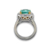 EXTRA LARGE 7.53CT DIAMOND & AAA PARAIBA TOURMALINE 18K 2 TONE GOLD 3D HALO RING