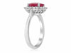 GIA CERTIFIED 2.68CT DIAMOND & AAA RUBY 18KT PLATINUM 3D CLASSIC ENGAGEMENT RING
