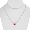1.23CT DIAMOND & AAA PINK SAPPHIRE 14KT YELLOW GOLD OVAL SOLITAIRE LOVE NECKLACE